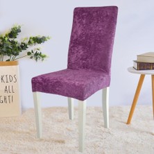 Upmall Ipek Kadife Sandalye Kılıfı Sandalye Örtüsü Lastikli Standart 6 Adet