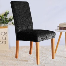 Upmall Ipek Kadife Sandalye Kılıfı Sandalye Örtüsü Lastikli Standart 6 Adet