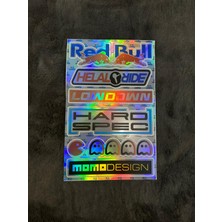 Otomor Aksesuar Renkli Hologram Arka Cam Yazısı Sticker Etiket 6'lı Araba Redbull