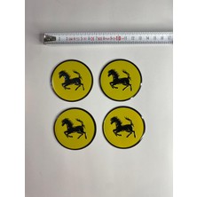 Jant Logo Yapıştırma Etiket Amblem Krom-Sarı-Kırmızı 60MM