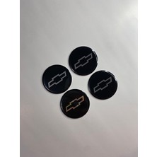 Otomor Aksesuar Chevrolet Jant Logo Yapıştırma Etiket Amblem Siyah 4 Adet 60MM