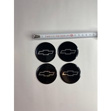 Otomor Aksesuar Chevrolet Jant Logo Yapıştırma Etiket Amblem Siyah 4 Adet 60MM