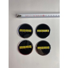 Otomor Aksesuar Momo Jant Logo Yapıştırma Etiket Amblem Siyah-Sarı 60MM