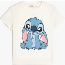Koton Kısa Kollu Bisiklet Yaka Pamuklu Lisanslı Stitch Tişört