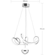 NZL Lighting Modern Kıvrımlı Tek Toplu Üç Renkli Glod Sarkıt LED Avize