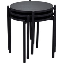 Vilinze Ay Metal Çok Amaçlı Zigon Tabure (3 Adet)