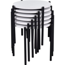 Vilinze Ay Metal Çok Amaçlı Zigon Tabure (6 Adet)