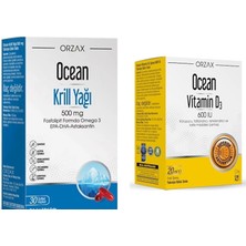 Orzax Ocean Krill Oil 500 Mg 30 Kapsül + Ocean Vitamin D3 600 Iu 20 ml Sprey