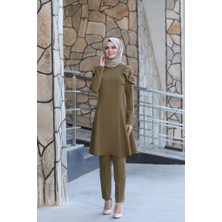 Moda Çizgi Pelerinli Takım Elbise MC0034 Haki