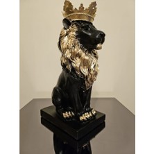 Cherry Gold Detaylı Siyah Aslan Kral Biblo