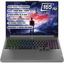 Lenovo Legion 5 16IRX9 83DG004NUS Intel i7-14650HX 16" WQXGA 16GB 512GB SSD RTX4060 W11H Q İngilizce Klavye 1 Yıl Garanti