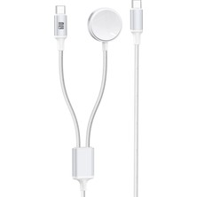60W Pd Multi Fonksiyonel Şarj Kablosu 2in1 Universal Şarj Kablosu Type-C To Type-C Uçlu 1.2 Metre Uzunluk Akıllı Saat Watch Uyumlu U06C02