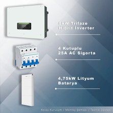 Matech 8kw Trifaze Hibrit Depolamalı Paket Sistem