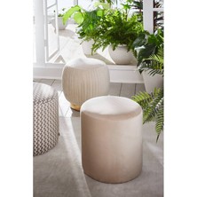 Begenev Puf, Makyaj Sandalyesi, Bench Oval Bej Rengi Puf