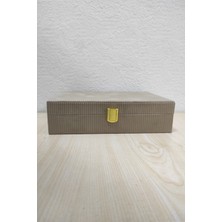 Ecrou Çok Bölmeli Kahve Kadife Takı Kutusu 28 x 19 x 7 cm