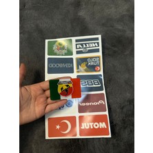 Otomor Aksesuar Ön Cam Pulu Sticker Set 10'lu Osmanlı Solotürk Dikdörtgen Seri