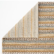 Cool Halı Naturals 1103 Gri Renkli Doğal Jüt Halı El Dokuma Hasır Halı Dekoratif Jüt Örgü Halı