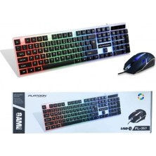 Platoon Pl-357 Led Işıklı Oyuncu Türkçe Q Klavye Mouse Set