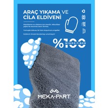 Meka Part Araç Yıkama ve Cila Eldiveni %100 Mikrofiber Bez Kumaş