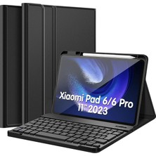 M.TK Moveteck Xiaomi Pad 6 / Pad 6 Pro 11 Uyumlu Bluetooth Özellikli Standlı Kalem Bölmeli Klavyeli Kılıf Manyetik
