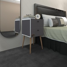 Kenz Life Kenzlife komodin hanami gri 74*39*39 komidin ahşap ayaklı kitaplık ayakkabılık kapaklı arkalıklı