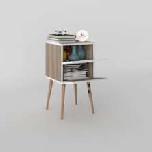 Kenz Life Kenzlife Komodin Kilitli Sakura Crd 74*39*39 Komidin Ahşap Ayaklı Kitaplık Ayakkabılık Kapaklı Arkalıklı