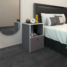 Kenz Life Kenzlife Komodin Yokatta Gri 60*39*39 Komidin Kitaplık Ayakkabılık Kapaklı Arkalıklı