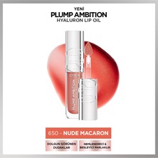 L'Oréal Paris Plump Ambition Hyaluron Lip Oil Besleyici ve Nemlendirici Dudak Parlatıcısı - 650 Nude Macaron