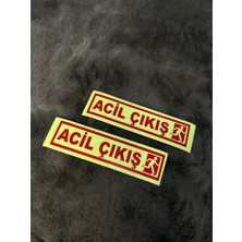 Acil Çıkış Yazısı Etiket Yapıştırma 2'li 13.5X4CM