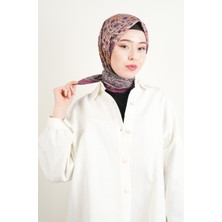 Kız Kulesi Tekstil Etnik Desen Soft Eşarp - Mürdüm