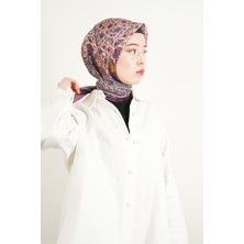 Kız Kulesi Tekstil Etnik Desen Soft Eşarp - Mürdüm