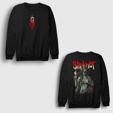 Presmono Siyah Burn Me Away Metal Slipknot Sırt Baskılı Sweatshirt
