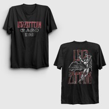 Presmono  Siyah Icarus V2 Rock LED Zeppelin Sırt Baskılı T-Shirt
