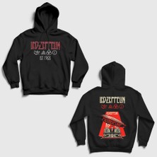Presmono Siyah Mothership V2 LED Zeppelin Sırt Baskılı Kapüşonlu Sweatshirt