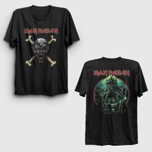 Presmono  Siyah Wizard Metal Iron Maiden Sırt Baskılı T-Shirt