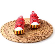 Papuçcity 02849 Unisex Çocuk Renkli Keten Konvers Ayakkabı