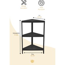 Carpe Kitchen Trend 3 Katlı Modüler Üçgen 34X46X71 cm Mutfak Rafı