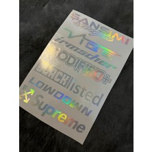 Hologram Arka Cam Yazı Etiket Sticker 6'lı Araba Şansımı Seveyim