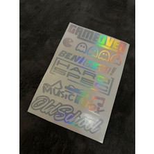 Hologram Arka Cam Yazı Etiket Sticker 6'lı Araba Game Over