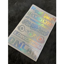 Otomor Aksesuar Hologram Arka Cam Yazı Etiket Sticker 6'lı Araba Redbull