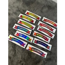 Maşallah Besmele Allah Korusun 3'lü Hologram Karışık Renk Etiket Sticker Yapıştırma Araba Tır Kamyon Dolmuş