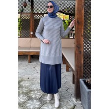 Bilge Triko Tunik Gri