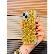 Aktech Iphone 13/14 Gold Taşlı Kokoş Kılıf