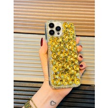 Aktech Iphone 15 Promax Gold Taşlı Kokoş Kılıf