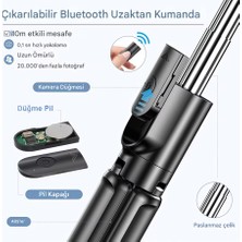 S3 Tripod Uzunluk Ayarlı 360° Bluetooth Kumandalı Selfie Çubuğu Profesyonel Fotoğraf ve Video 68 cm