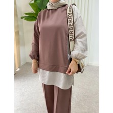 Asel Fashion Line Gömlekli Ikili Takım Kahve