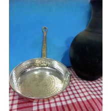 Bakır Kalın Kulplu Bakır Tava 18 cm
