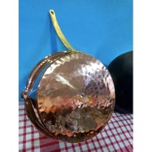 Bakır Kalın Kulplu Bakır Tava 18 cm