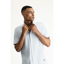 Kısa Kol Regular Fit Desenli Pamuk Gömlek