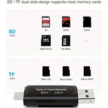 USB ve Type-C Çift Çıkışlı USB Kart Okuyucu Çevirici Adaptör, Sd/micro Sd Card Reader